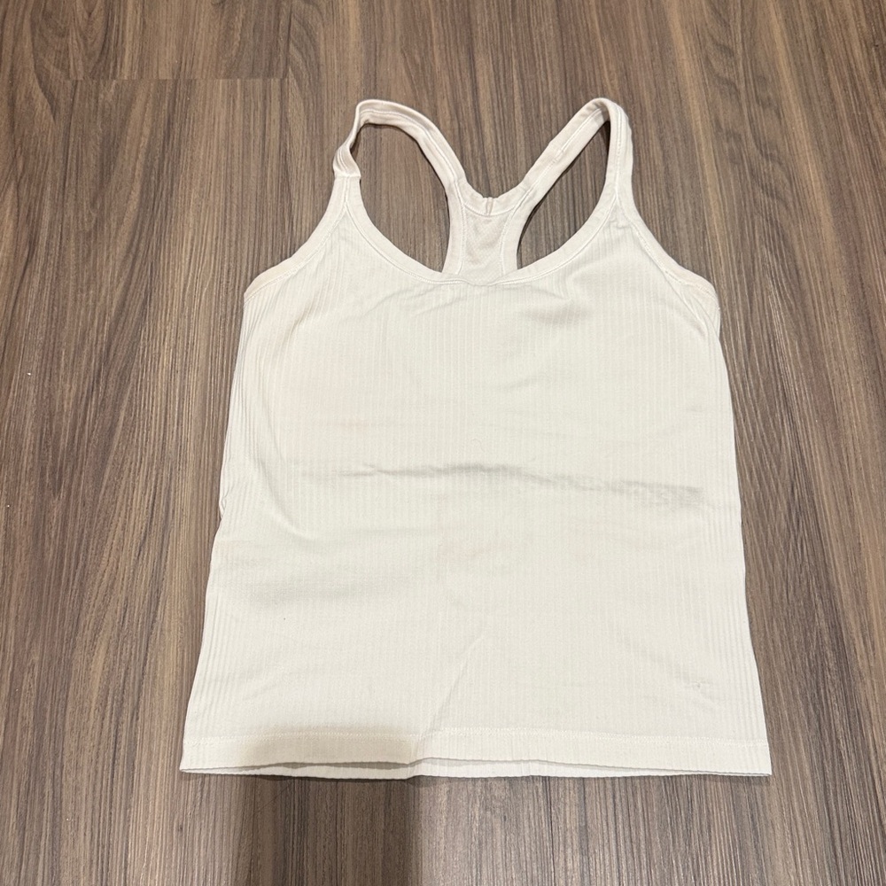lululemon athletica Cream Ribbed Racerback Tank Top